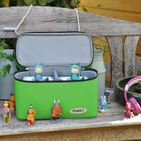 Punalu gro&szlig;e Tasche f&uuml;r Toniebox inkl. Schutzfolie passend f&uuml;r Toniebox, Platz f&uuml;r 68 Tonies, Toniebox Tasche + Toniebox Aufkleber (gr&uuml;n)