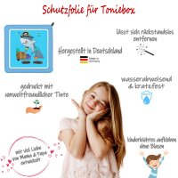 Punalu gro&szlig;e Tasche f&uuml;r Toniebox inkl. Schutzfolie passend f&uuml;r Toniebox, Platz f&uuml;r 68 Tonies, Toniebox Tasche + Toniebox Aufkleber (hellblau)