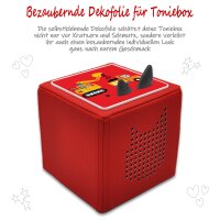 Punalu gro&szlig;e Tasche f&uuml;r Toniebox inkl. Schutzfolie passend f&uuml;r Toniebox, Platz f&uuml;r 68 Tonies, Toniebox Tasche + Toniebox Aufkleber (rot)