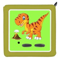 Punalu Tasche f&uuml;r Toniebox inkl. Schutzfolie passend f&uuml;r Toniebox, Platz f&uuml;r 30 Tonies, Ladeger&auml;t und Kopfh&ouml;rer, Set Toniebox Tasche + Toniebox Aufkleber (gr&uuml;n Dinosaurier T-Rex)