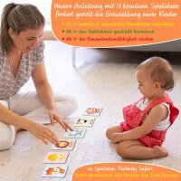 Punalu - Tierbaby Memorie f&uuml;r Kinder ab 2 Jahren, liebevolles erstes Baby Spielzeug, Memo Spiel, Kinderspielzeug, Lernspiel (Unsere Tierbabys)