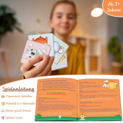 Punalu - Tierbaby Memorie f&uuml;r Kinder ab 2 Jahren, liebevolles erstes Baby Spielzeug, Memo Spiel, Kinderspielzeug, Lernspiel (Unsere Tierbabys)