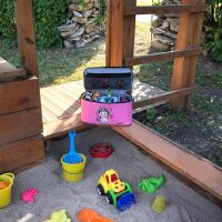 Punalu Tasche f&uuml;r Toniebox, Platz f&uuml;r 30 Tonies, Ladeger&auml;t und Kopfh&ouml;rer (rosa mit Einhorn)