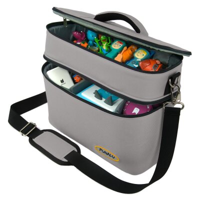 Punalu gro&szlig;e Tasche f&uuml;r Toniebox und Zubeh&ouml;r, Platz f&uuml;r 68 Tonies H&ouml;rfiguren, Toniebox Tasche (grau)